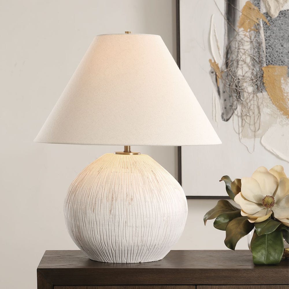 Uttermost Meryl Aged White Table Lamp by Uttermost