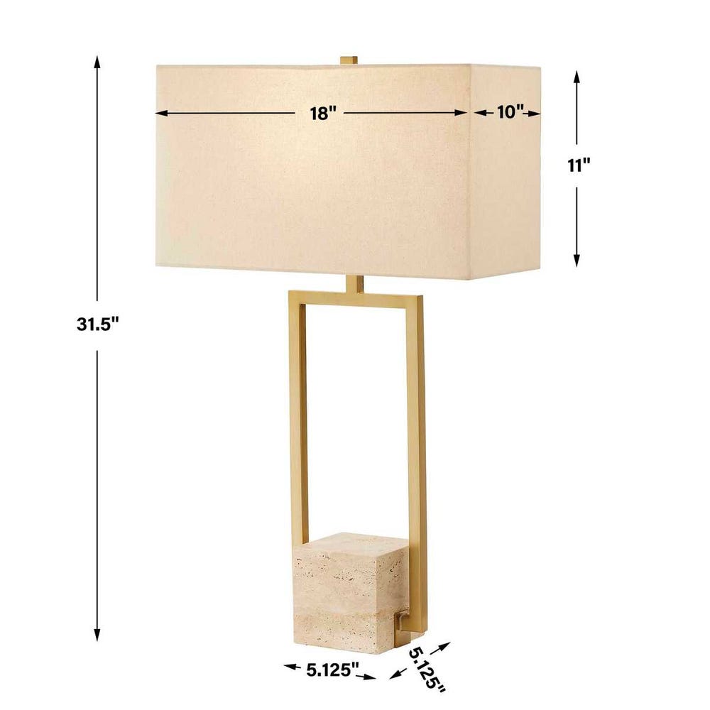 Uttermost Warrick Modern Travertine Table Lamp