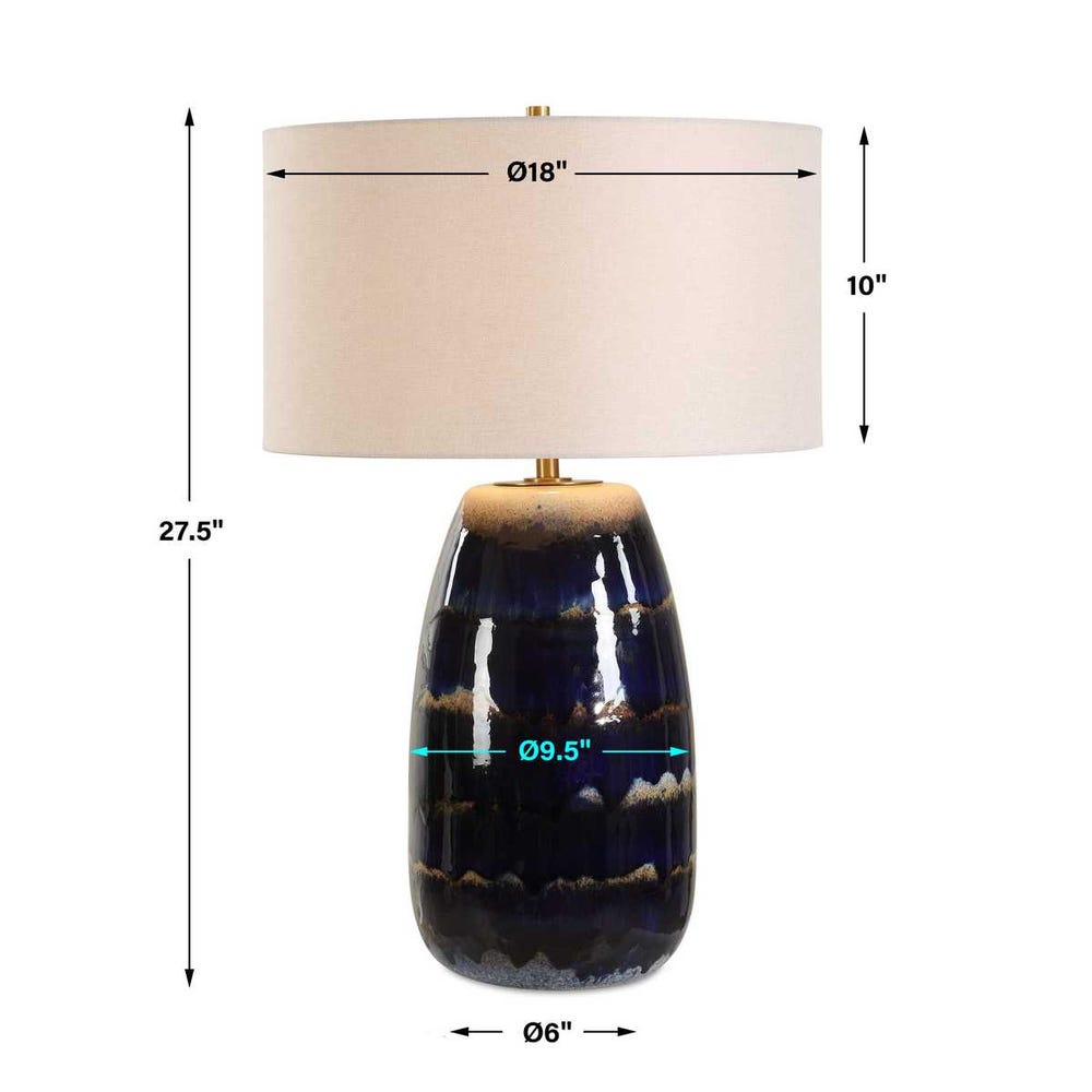 Uttermost Orleans Blue Glaze Table Lamp