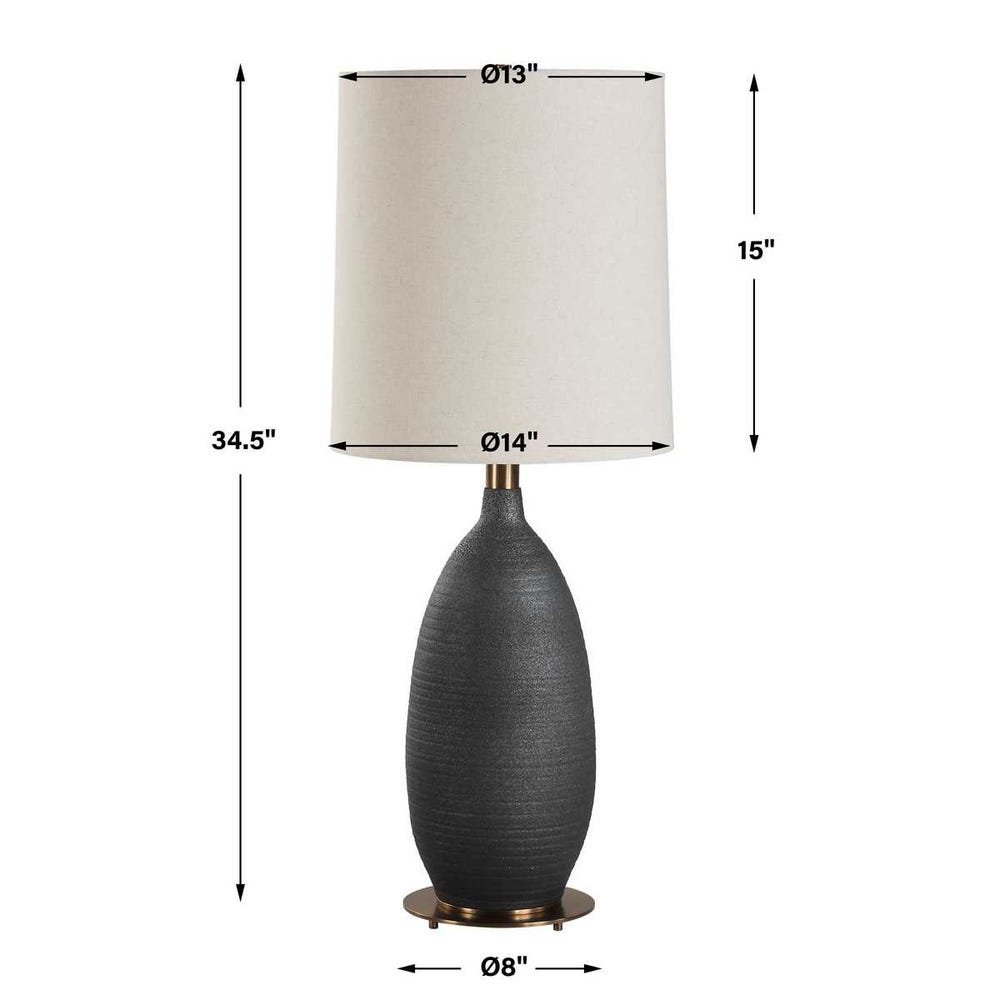 Uttermost Bower Matt Black Table Lamp