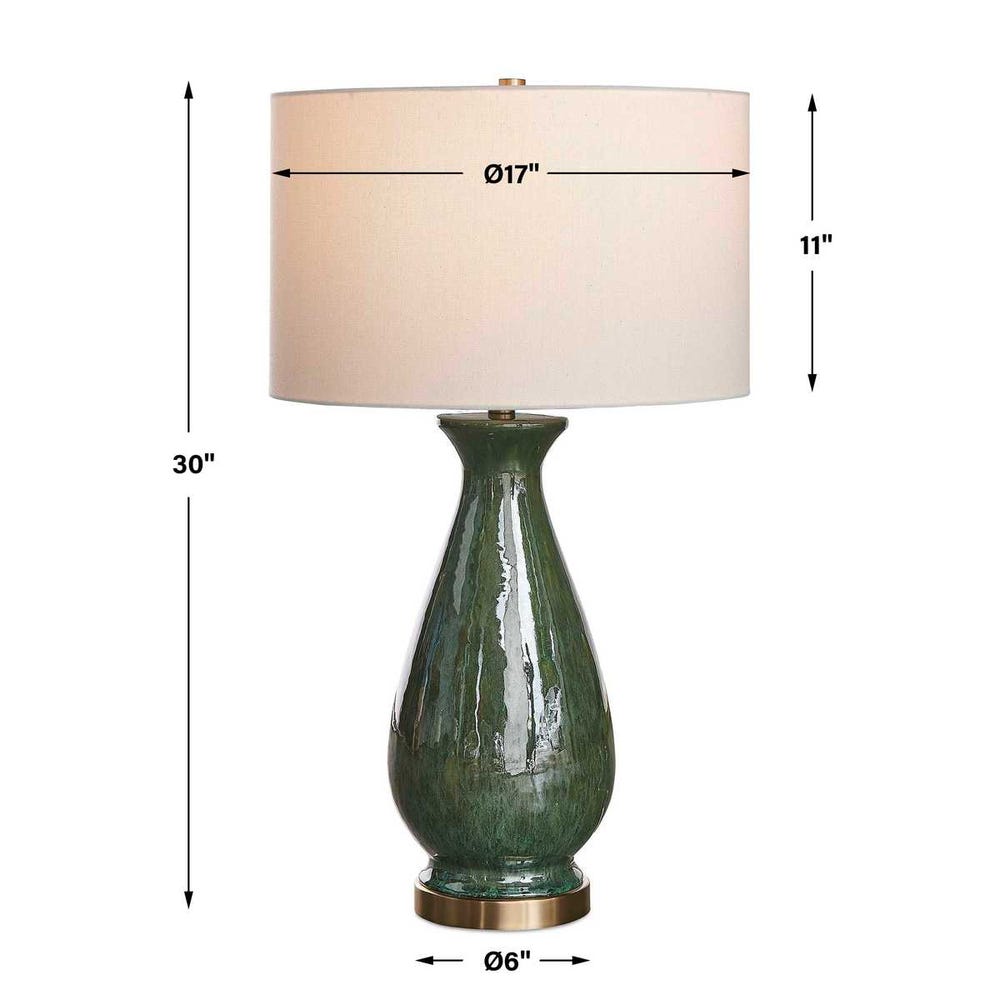 Uttermost Colestin Deep Green Table Lamp