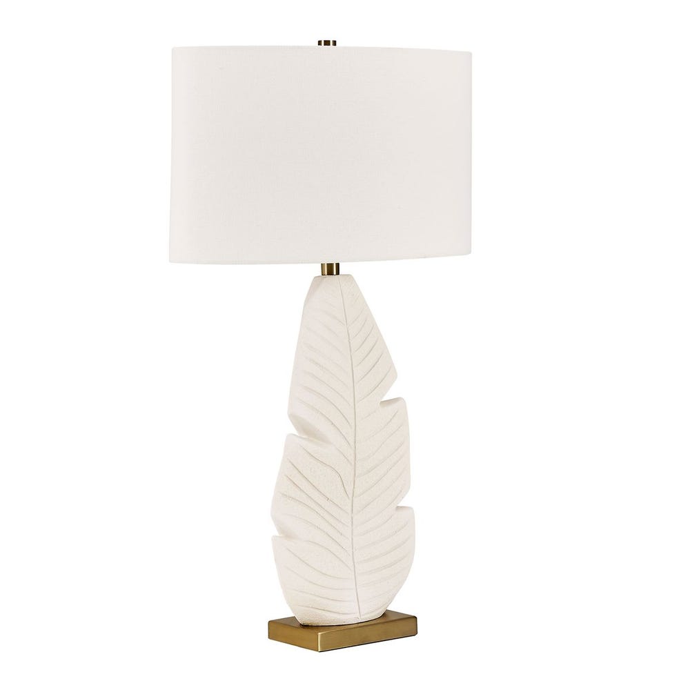 Uttermost Palm Leaf White Table Lamp
