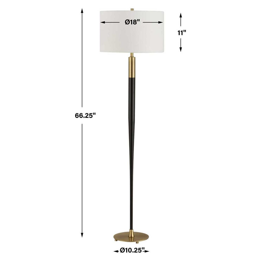 Uttermost Stowe Satin Black Floor Lamp