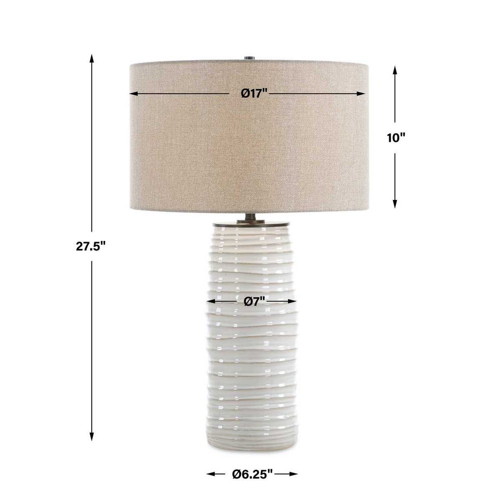 Uttermost Barat White Ceramic Table Lamp