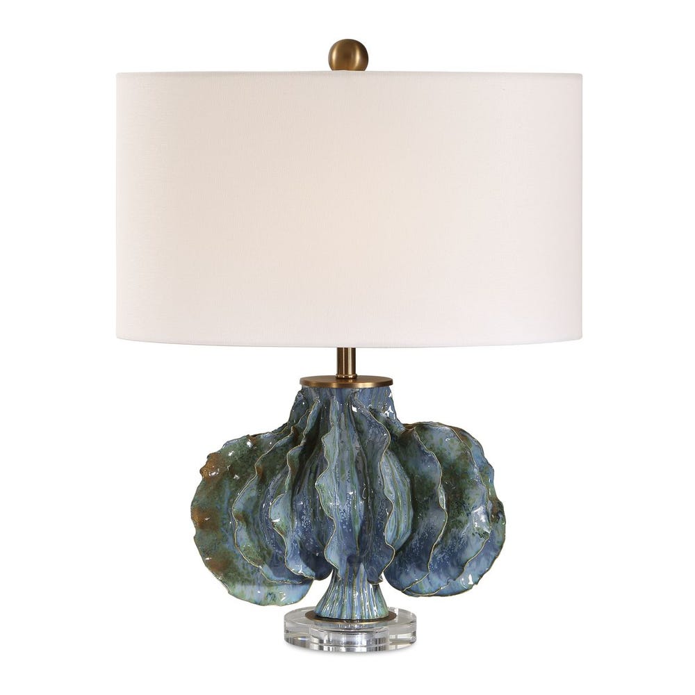 Uttermost Ruffle Up Blue Green Table Lamp