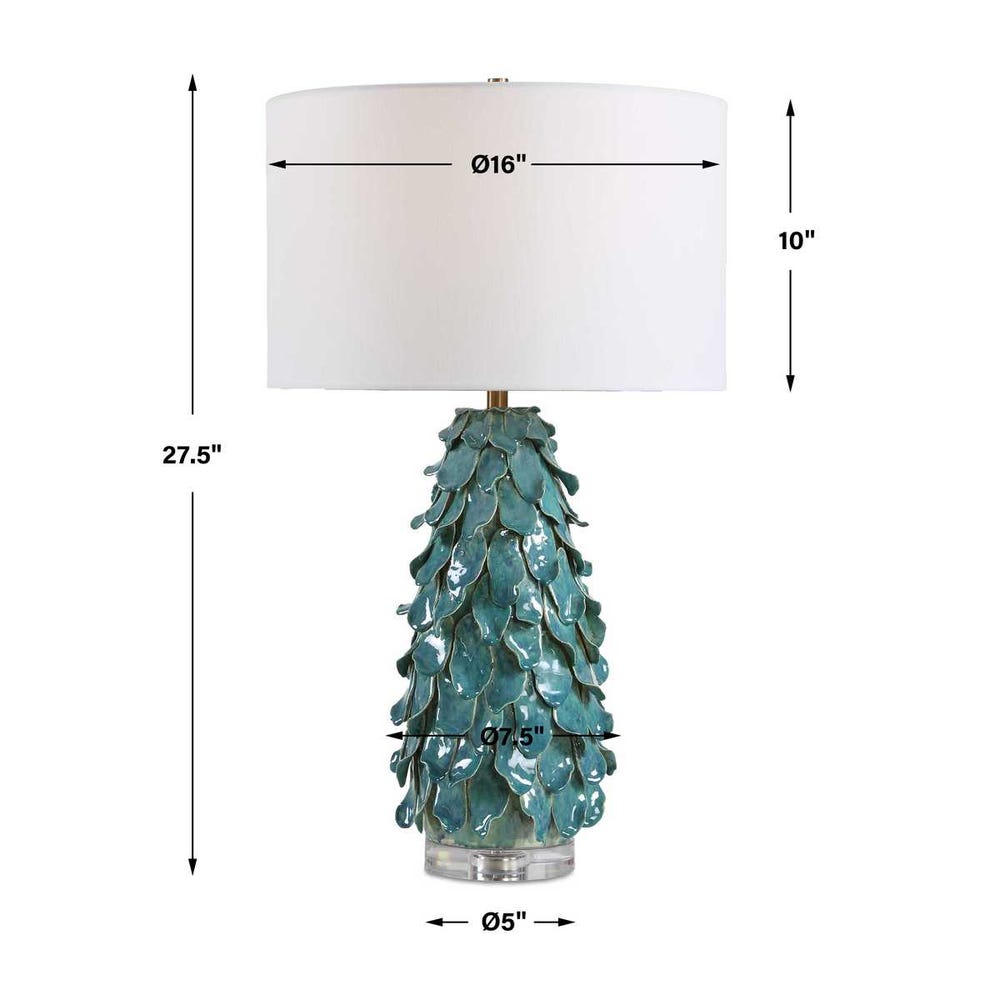 Uttermost Mina Teal Blue Table Lamp