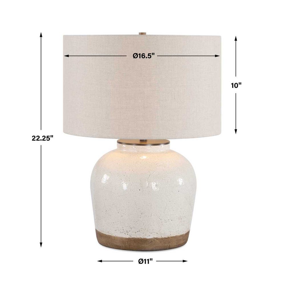 Uttermost Jarret Glaze White Table Lamp