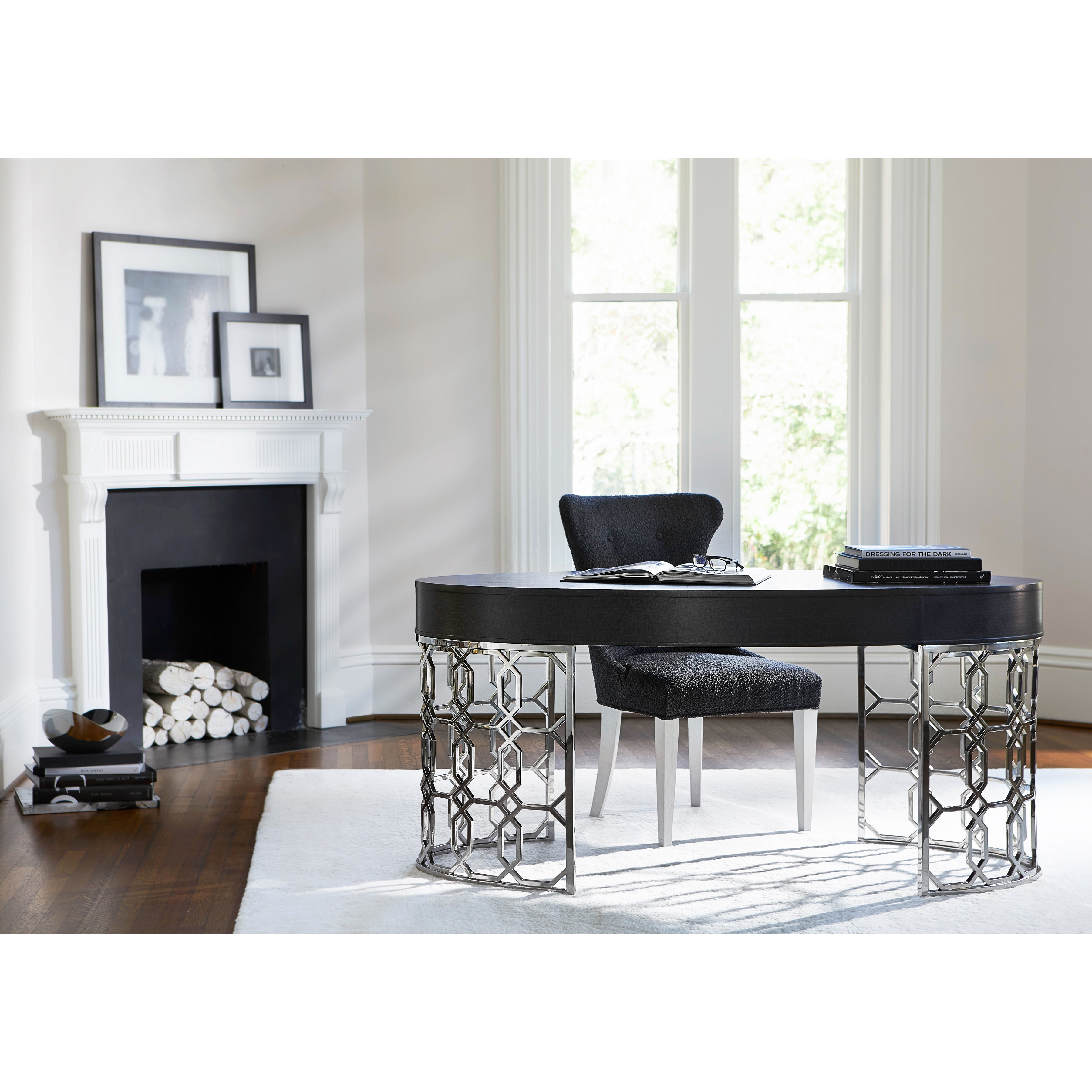 Silhouette Side Chair in Dark Fabric by Bernhardt