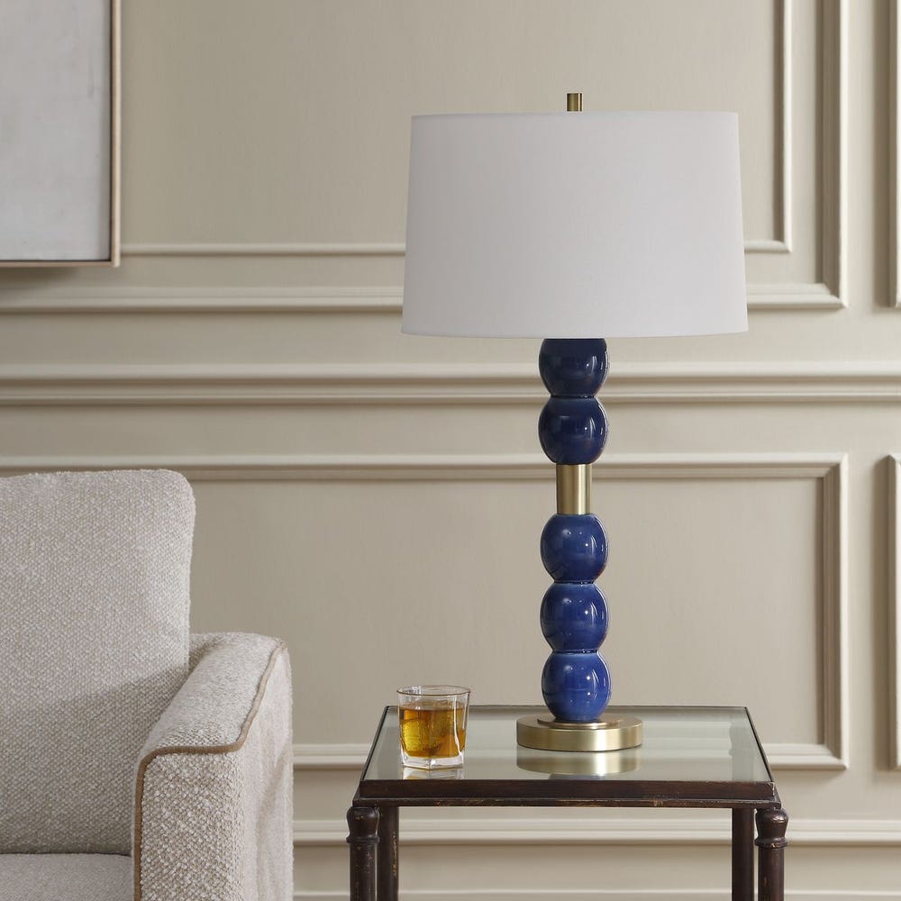 Uttermost Bellore Blue Glaze Table Lamp