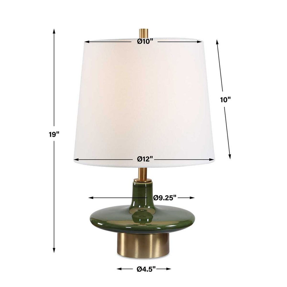 Uttermost Sieler Glossy Green Table Lamp