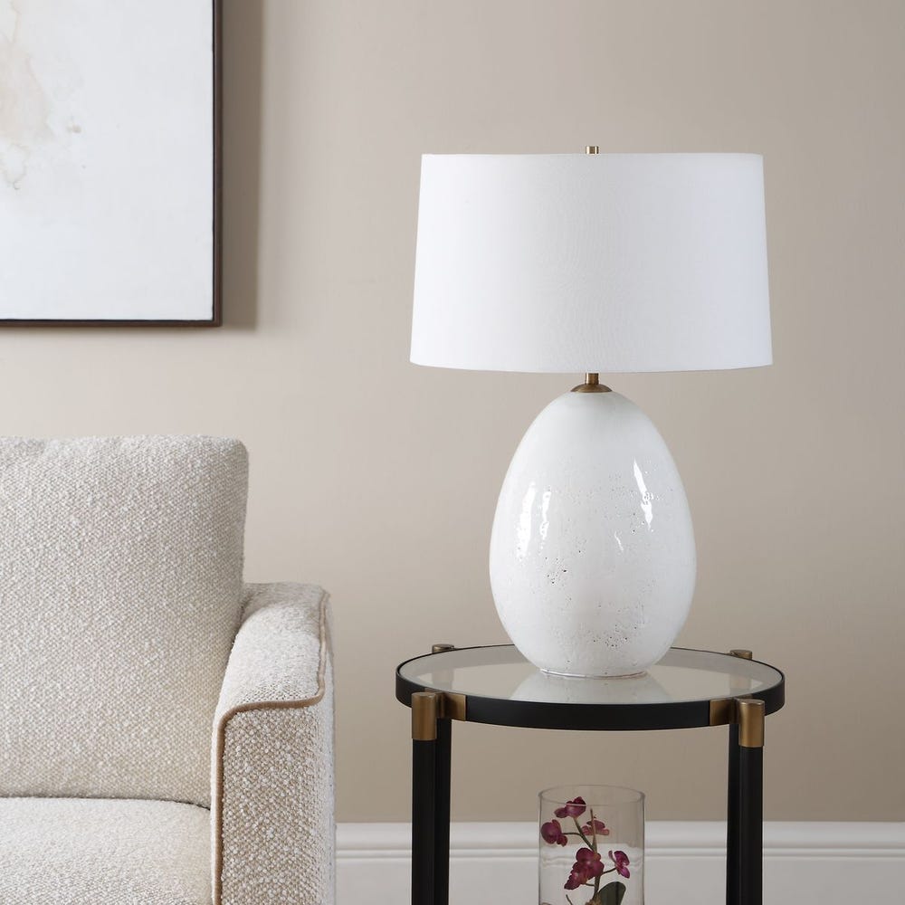 Uttermost Avery White Glaze Table Lamp