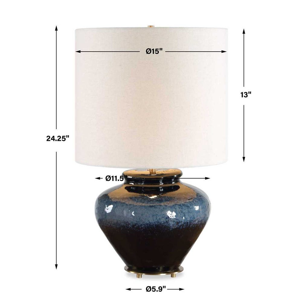 Uttermost Andrus Blue Glaze Table Lamp