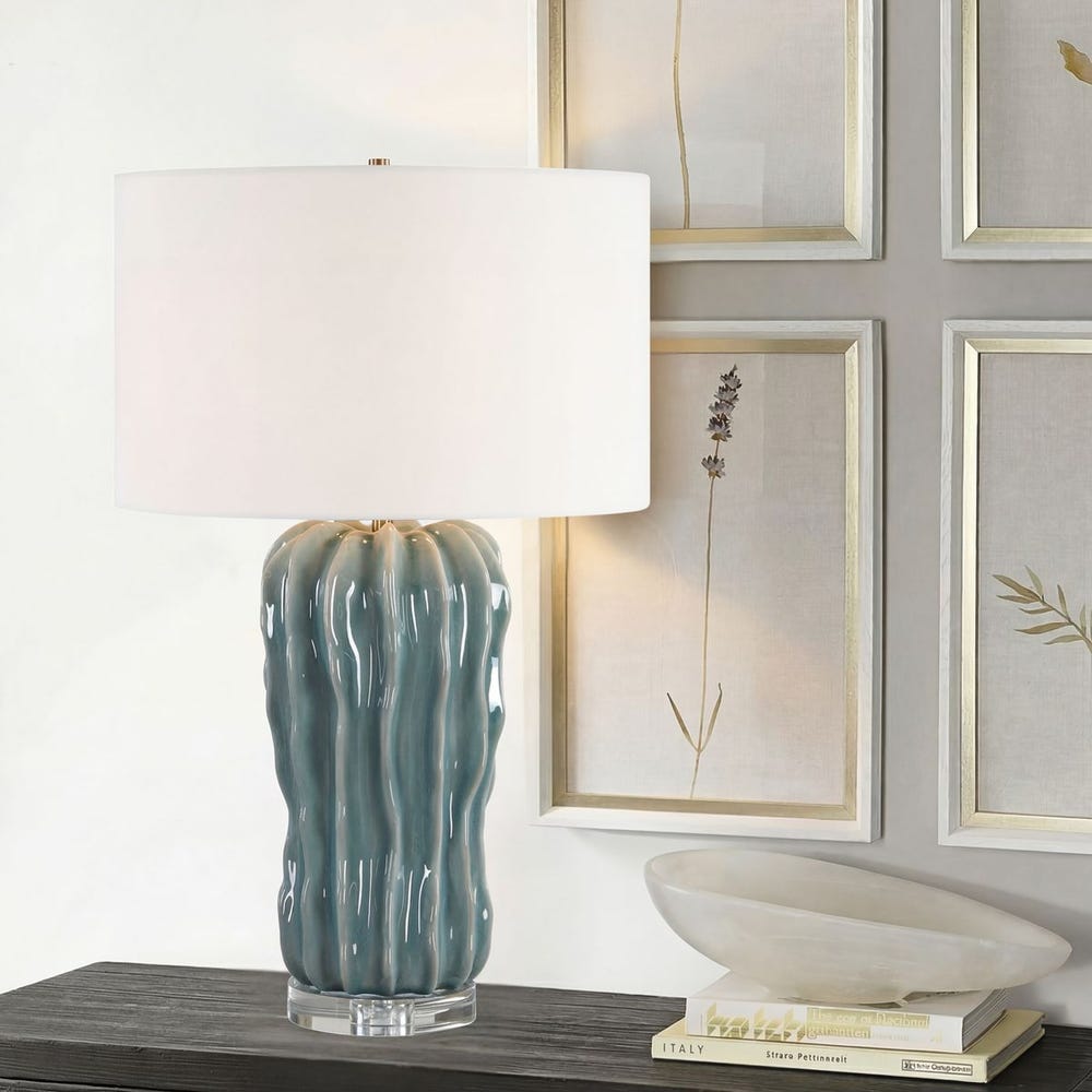 Uttermost Niese Light Blue Glaze Table Lamp