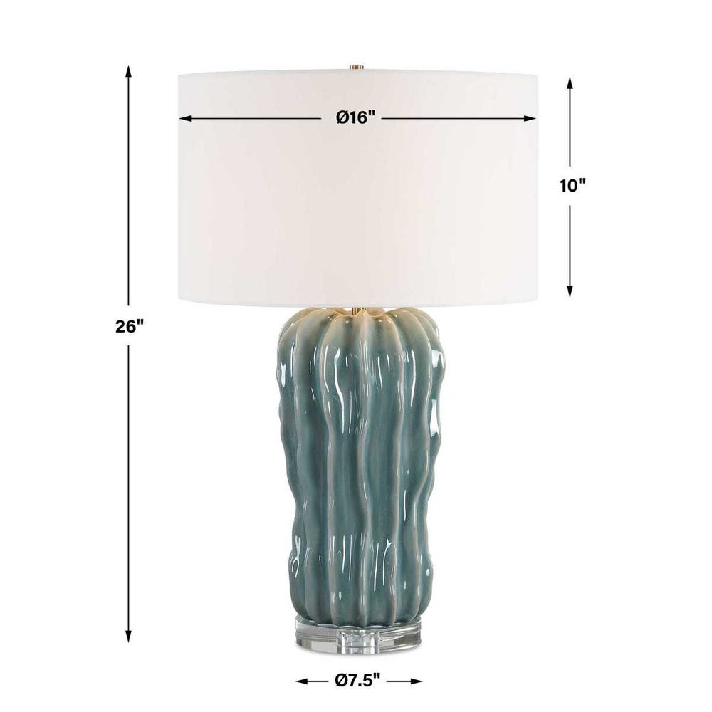 Uttermost Niese Light Blue Glaze Table Lamp