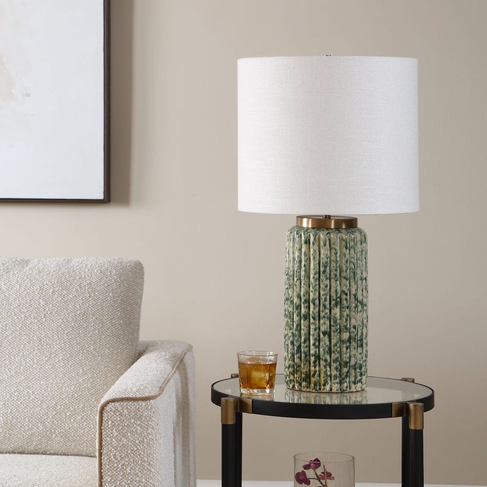 Uttermost Hensley Ivory & Green Table Lamp
