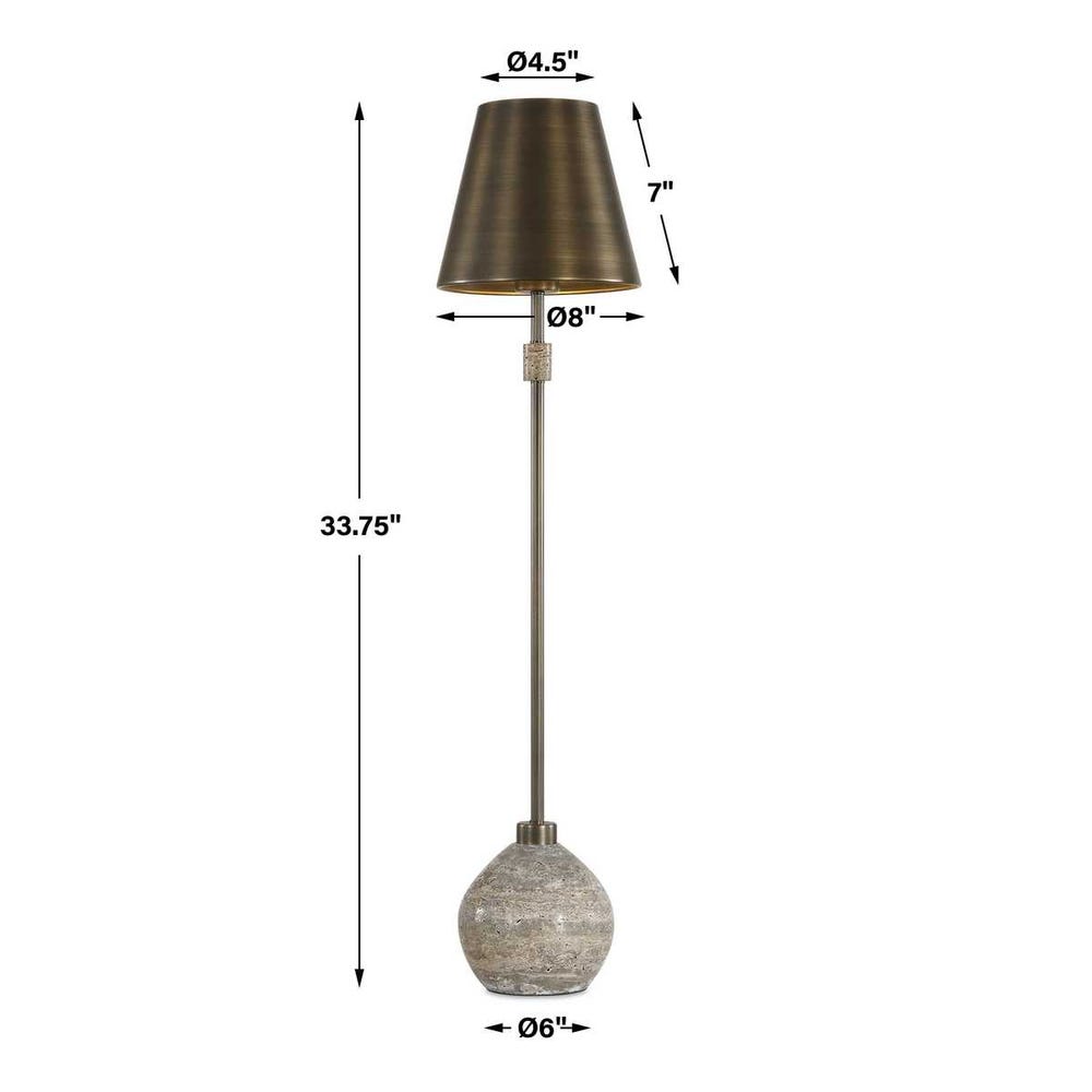 Uttermost Jaycee Dark Travertine Buffet Lamp