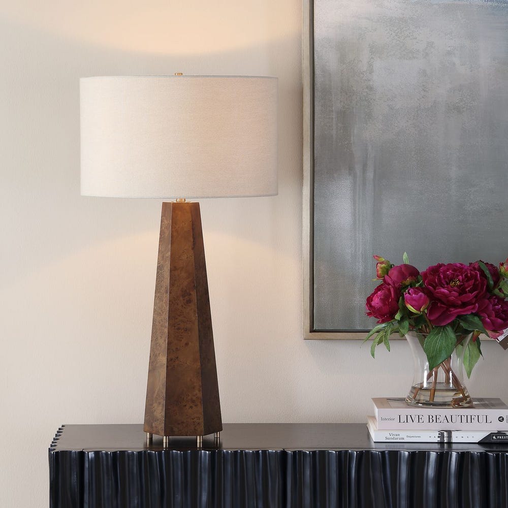Uttermost McCaffrey Tapered Burl Table Lamp