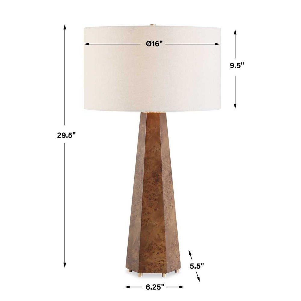 Uttermost McCaffrey Tapered Burl Table Lamp