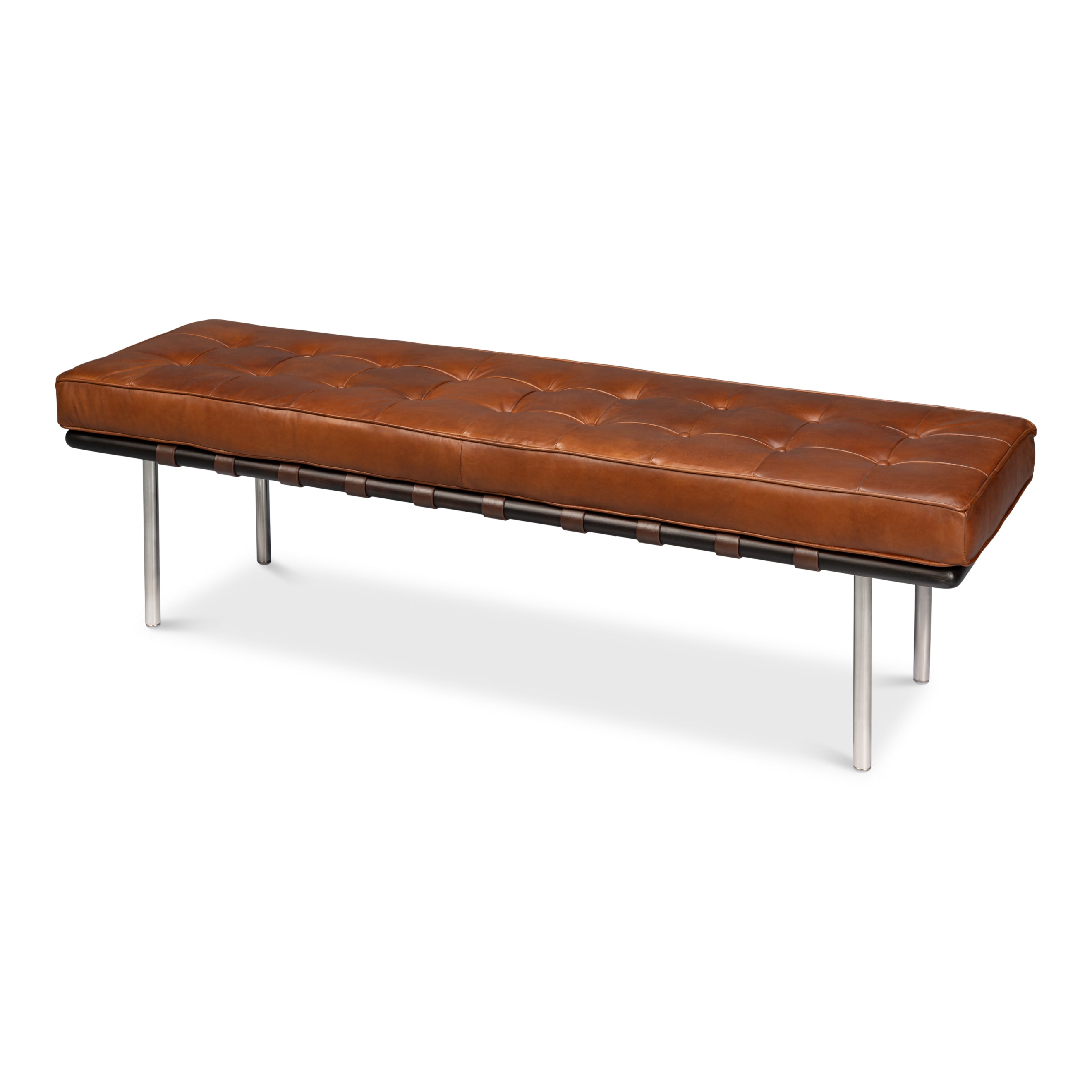 Prince Albert Bench - Vintage Havana Leather