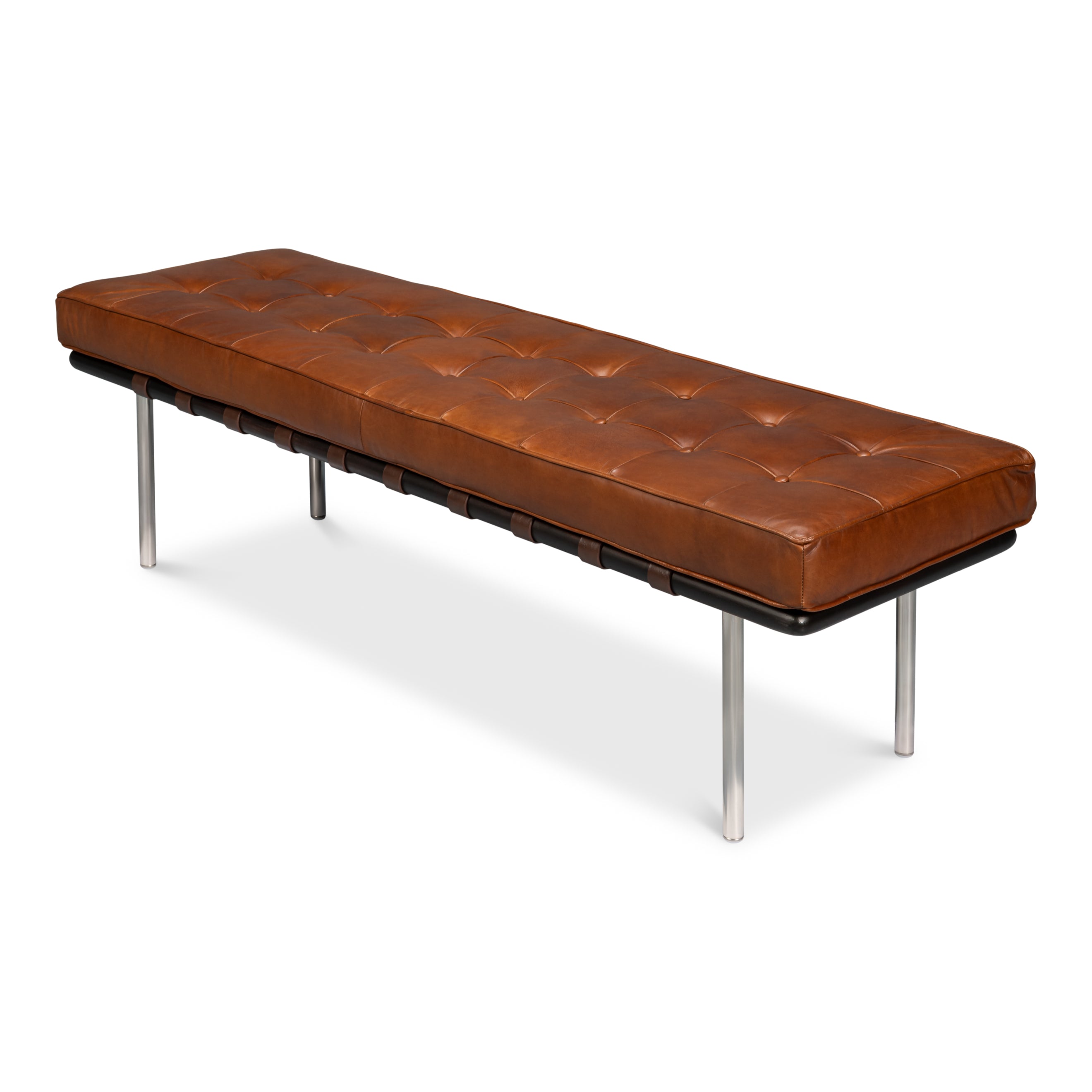 Prince Albert Bench - Vintage Havana Leather