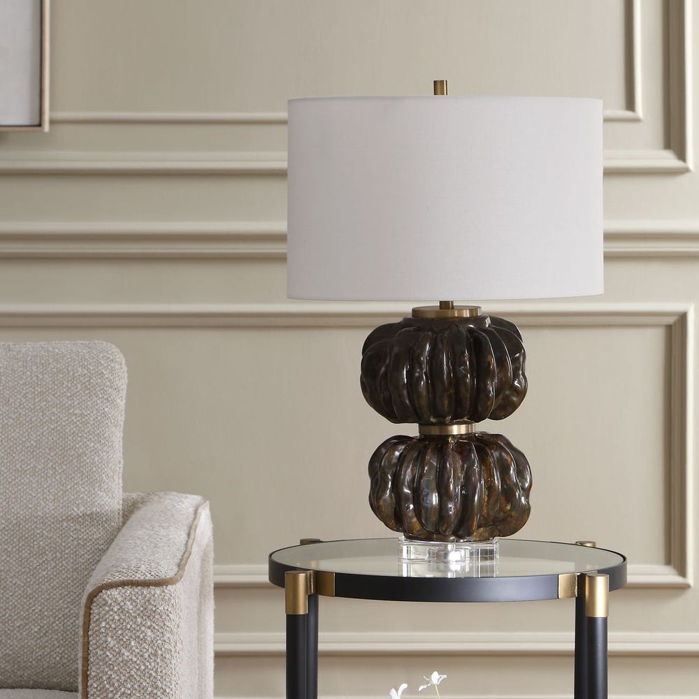 Uttermost Jaudon Stacked Bronze Table Lamp