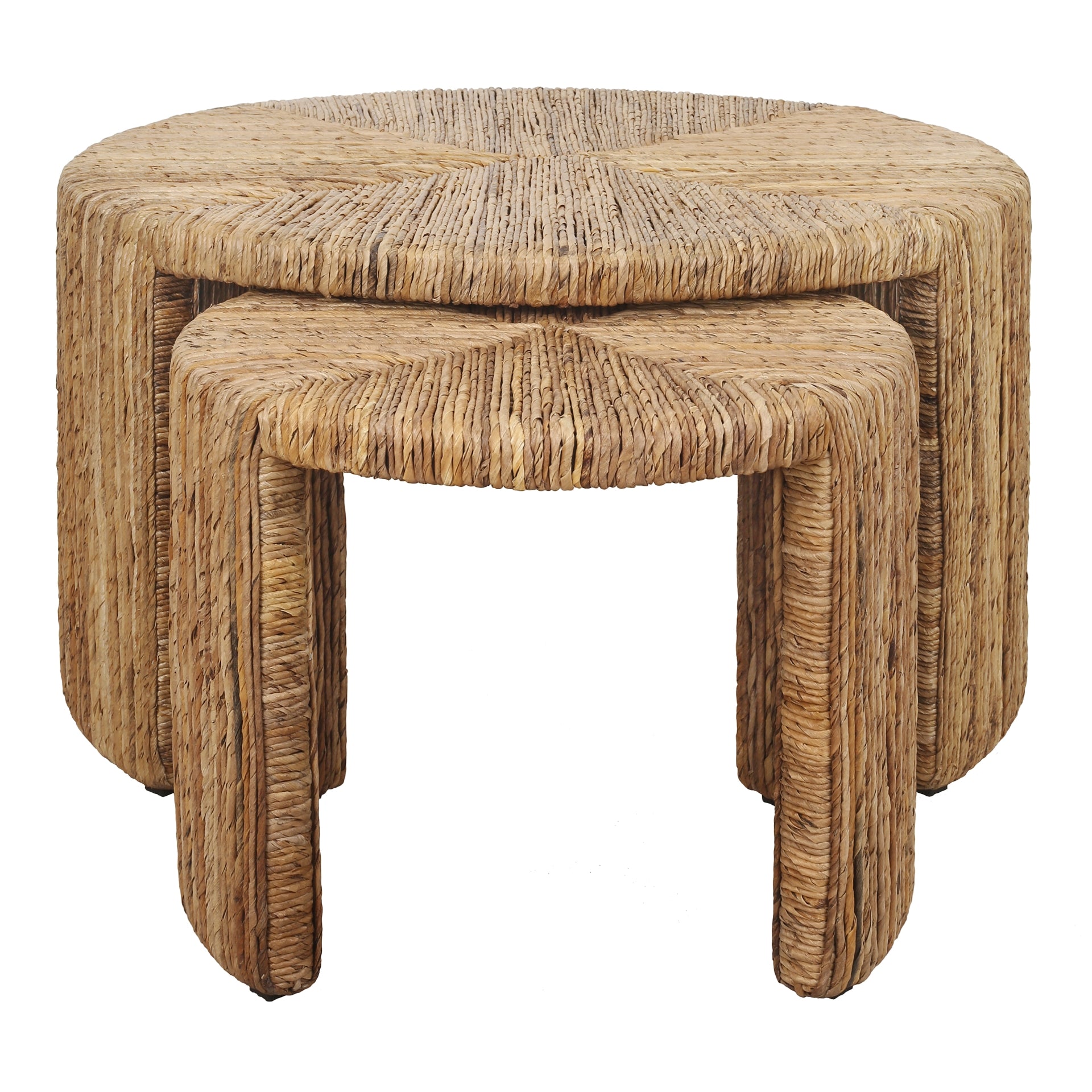 Kanza Abaca Round Nesting Coffee Table - Set of 2
