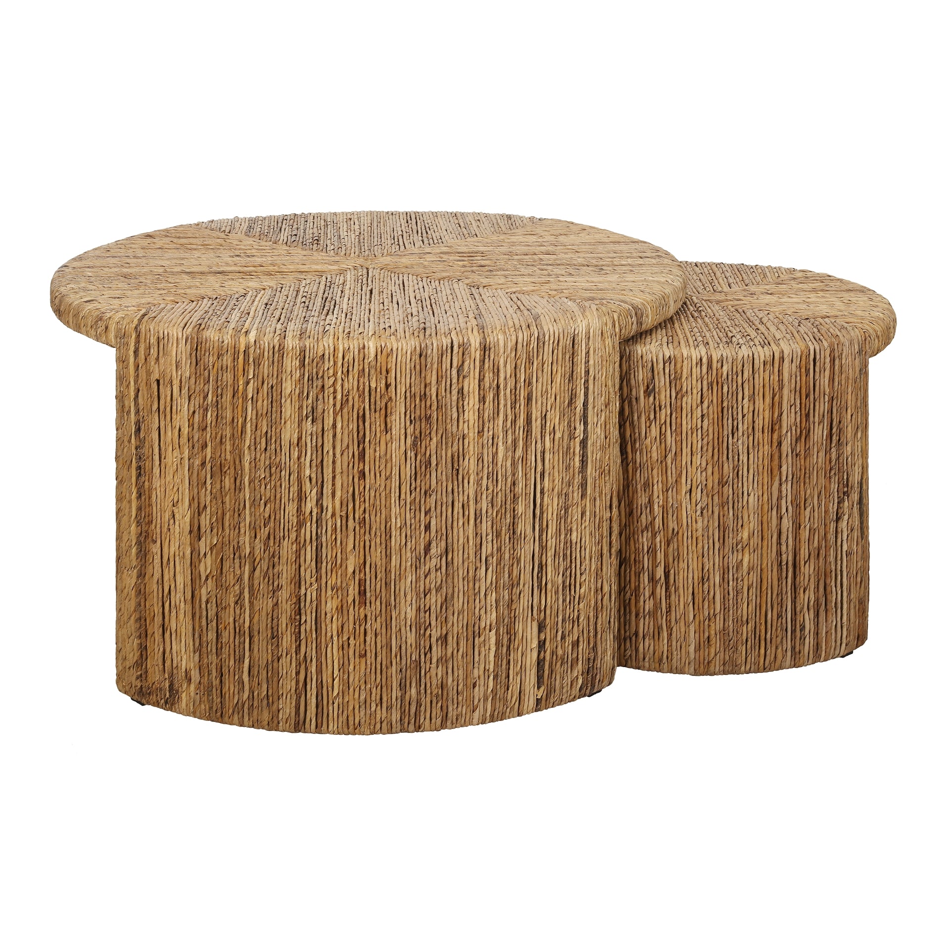 Kanza Abaca Round Nesting Coffee Table - Set of 2