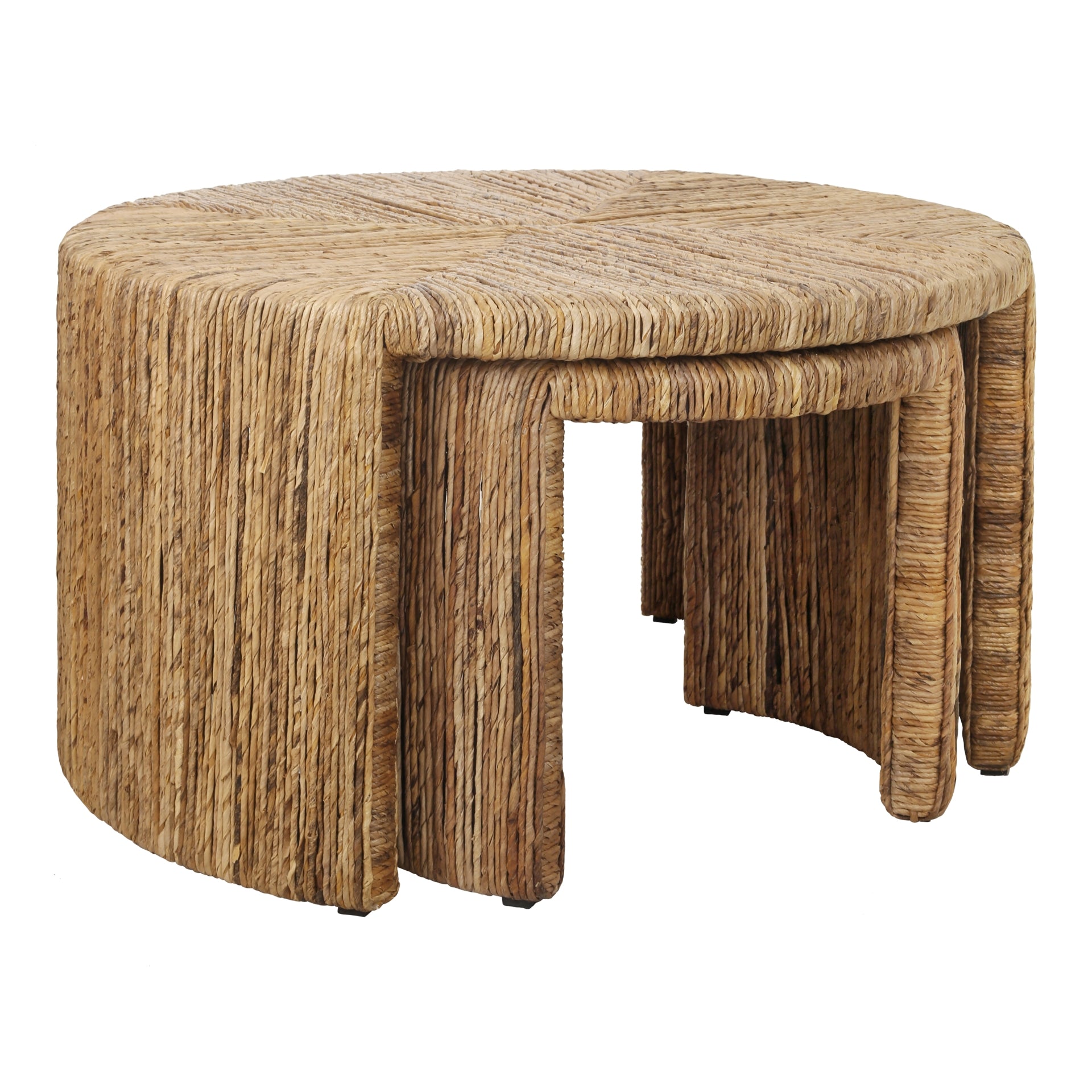 Kanza Abaca Round Nesting Coffee Table - Set of 2