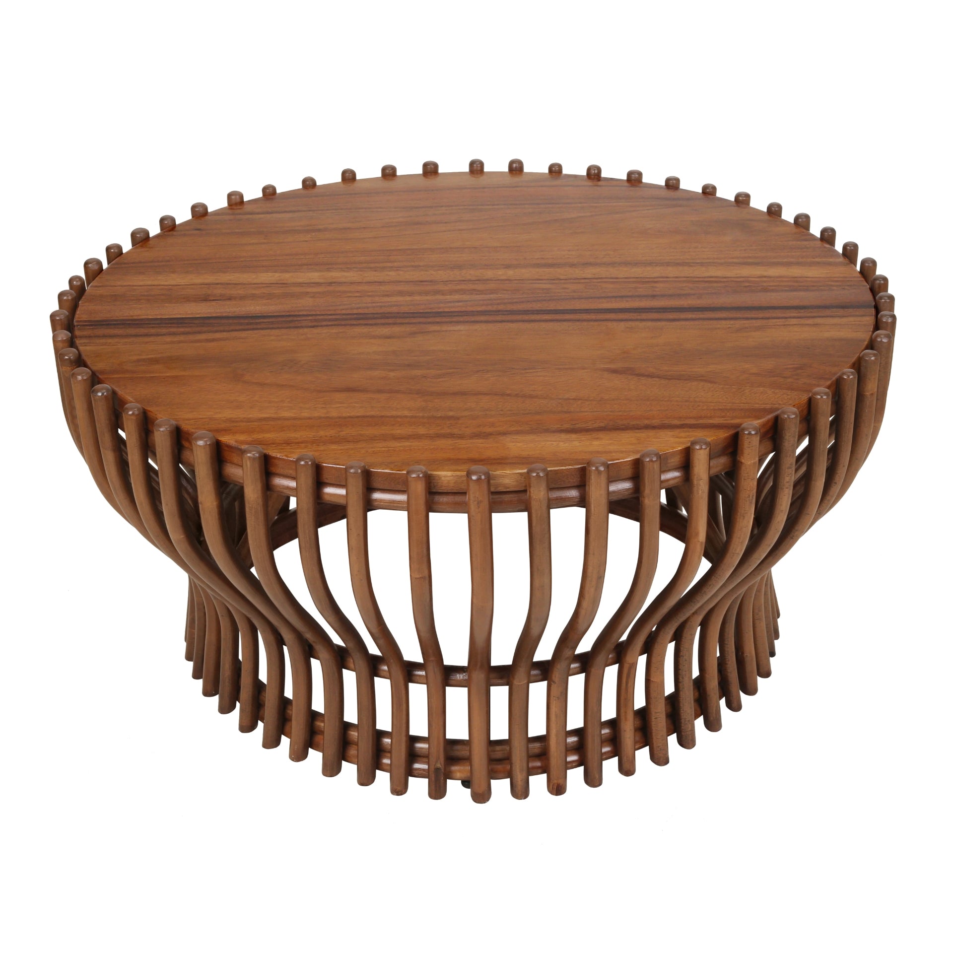 Sona Rattan Coffee Table with Wood Top - Cane Brown