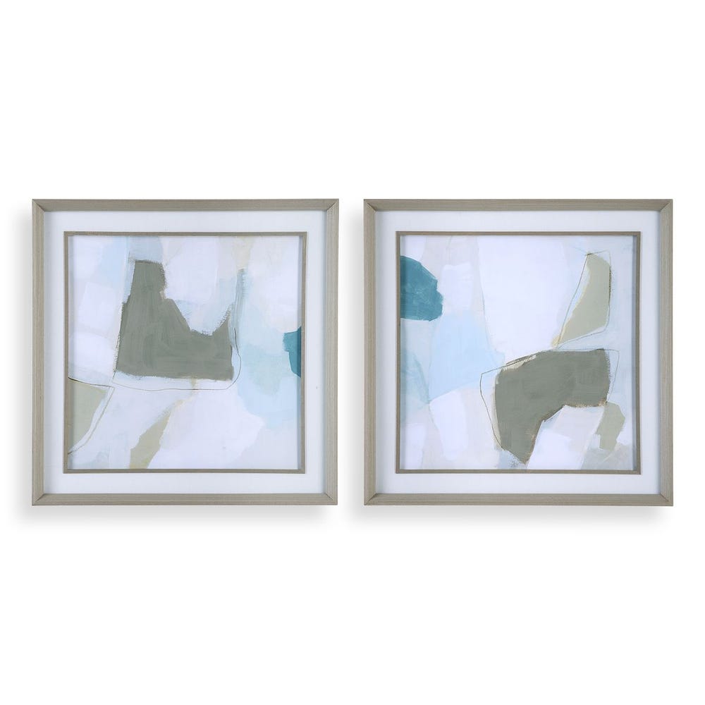 Uttermost Mist Shapes Framed Prints - Set of 2