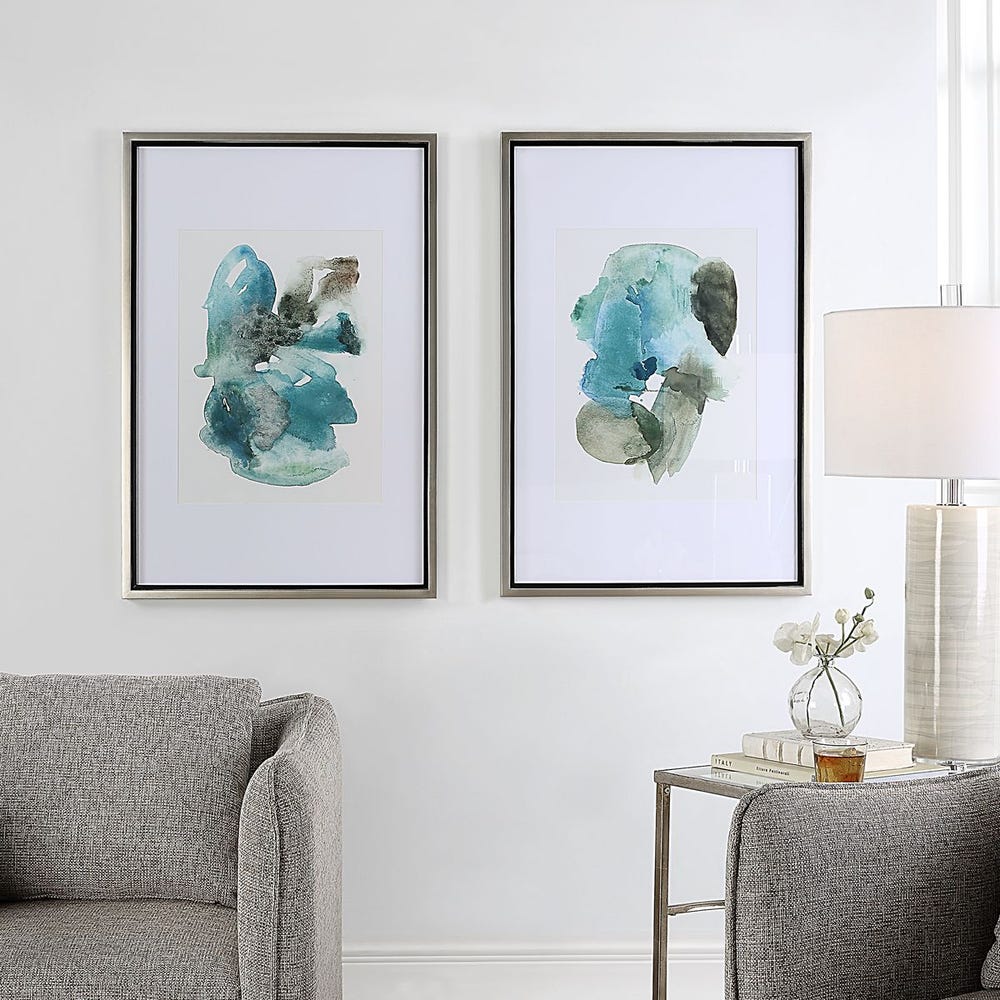Uttermost Blueprints Watercolor Prints - Set of 2