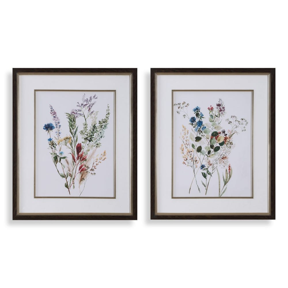 Uttermost Delicate Flowers Framed Prints - Set of 2