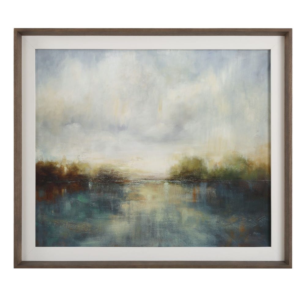 Uttermost Blue Reverie Framed Abstract Lake Print