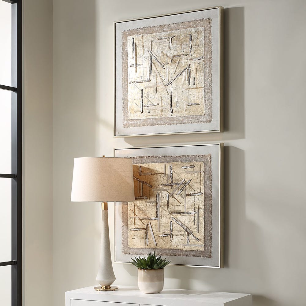 Uttermost Unpredictable Hand Painted Canvases - Set of 2