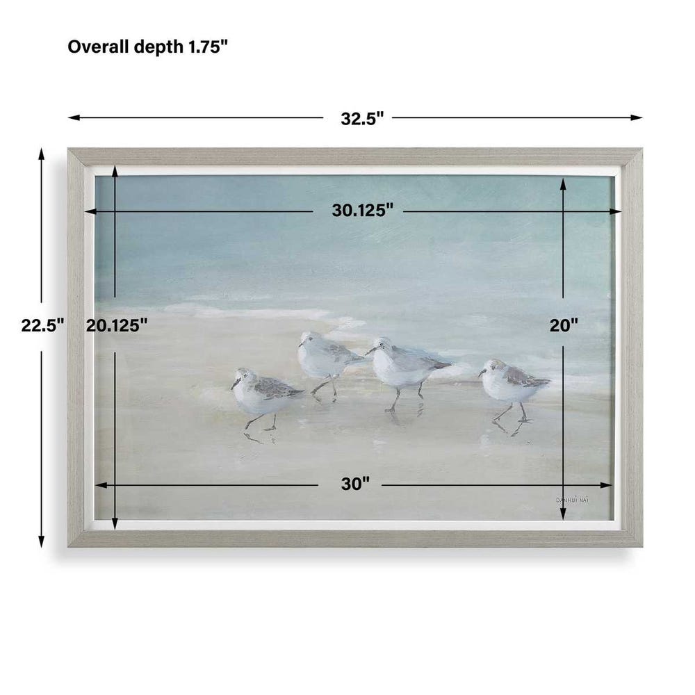 Uttermost Tranquil Shorebirds on the Sand Framed Print