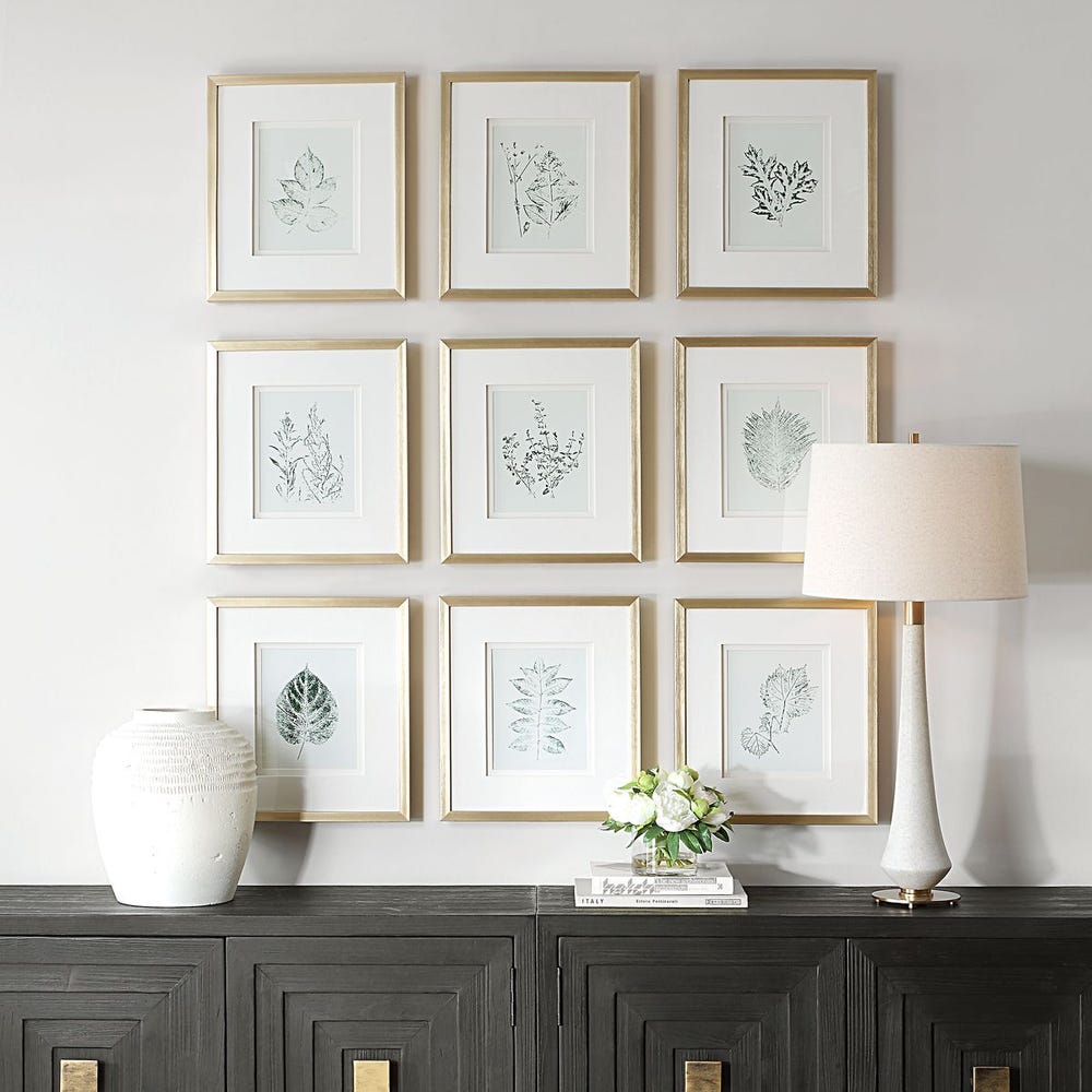 Uttermost Nature's Script Framed Botanical Prints - Set of 9