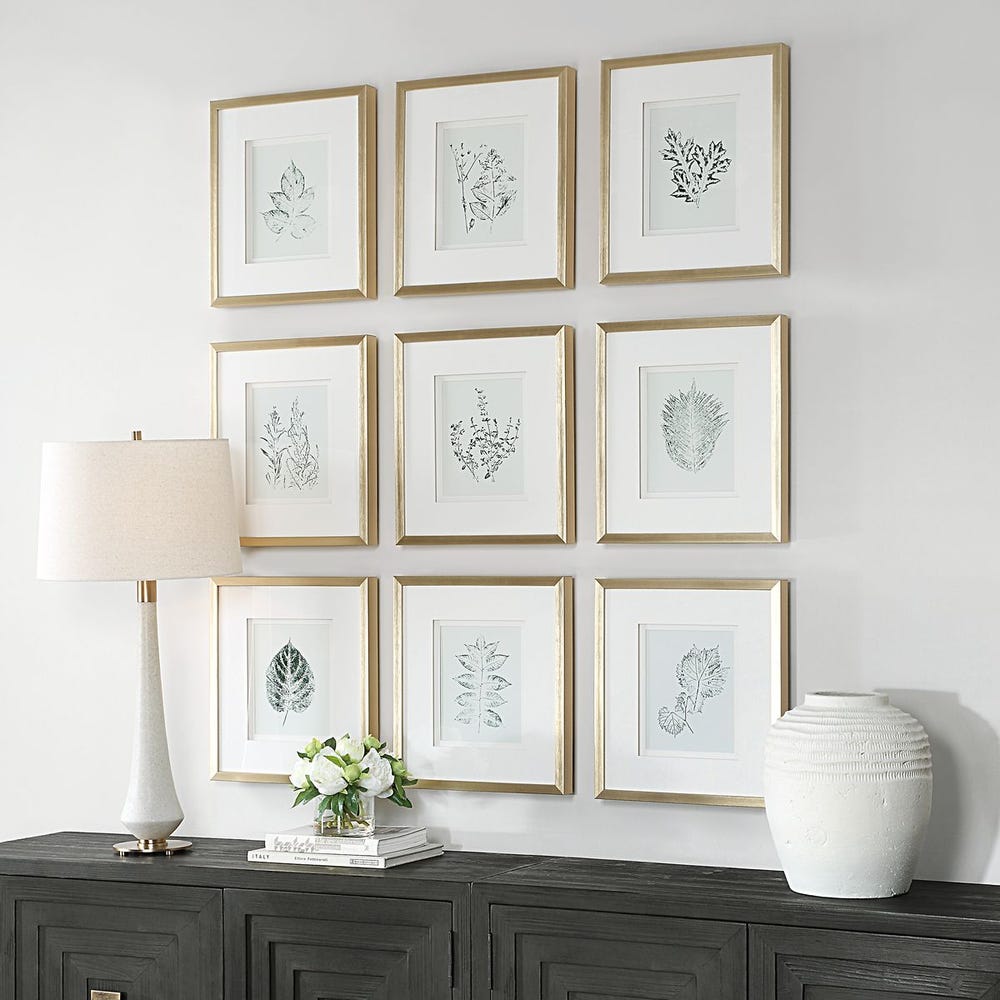 Uttermost Nature's Script Framed Botanical Prints - Set of 9