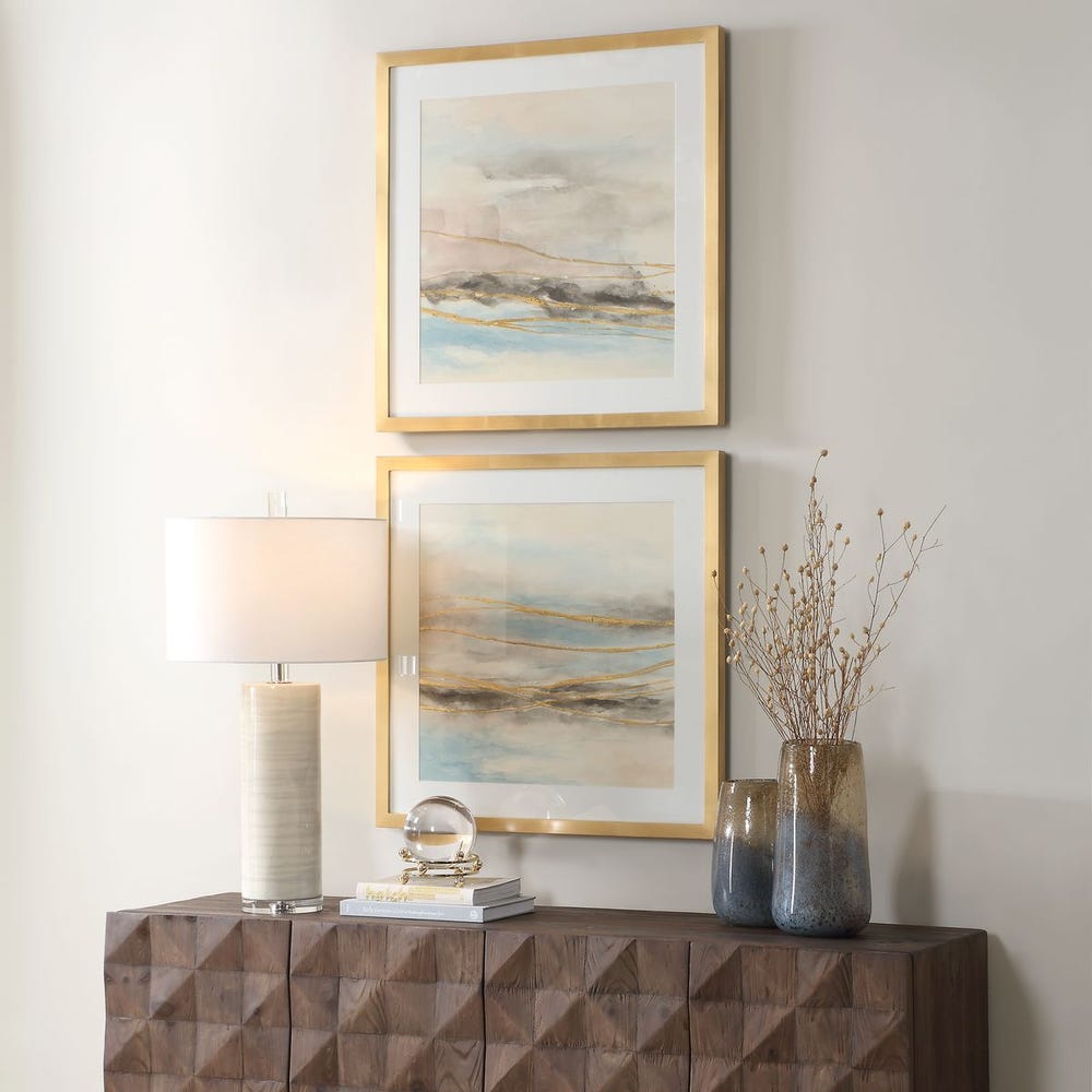 Uttermost So Golden Abstract Landscape Prints - Set of 2