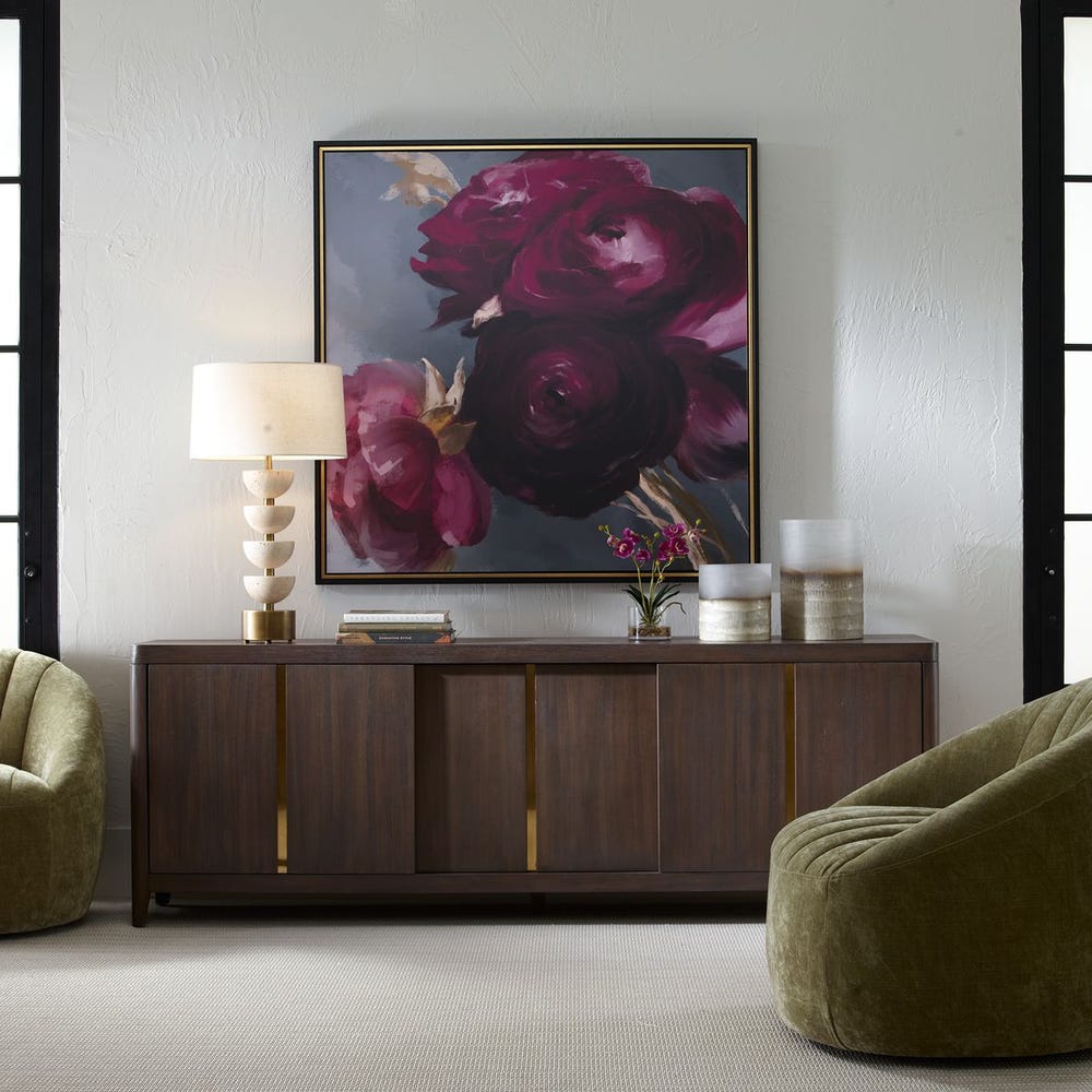 Uttermost Plum Ranculus Framed Floral Art