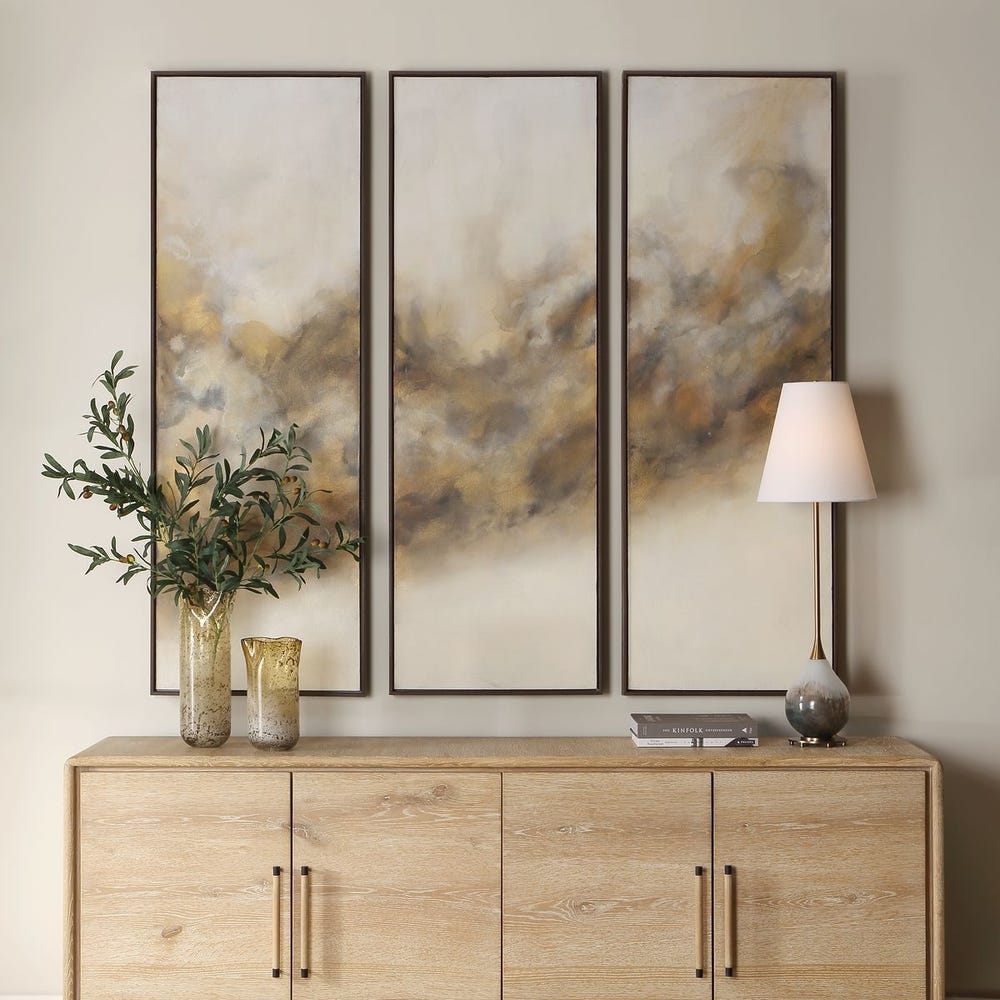 Uttermost Smoke Break Hand Painted Modern Art - Set of 3