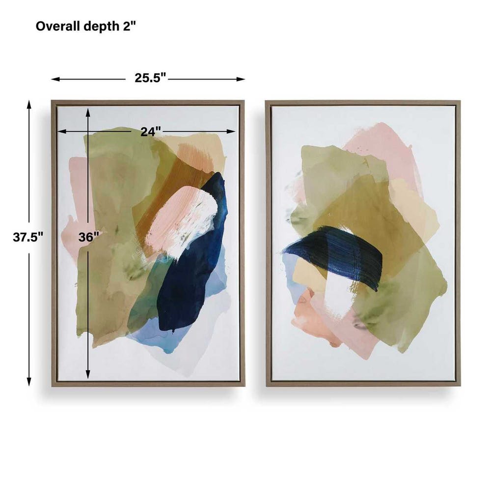 Uttermost Abstract Afternoon Framed Canvases - Set of 2