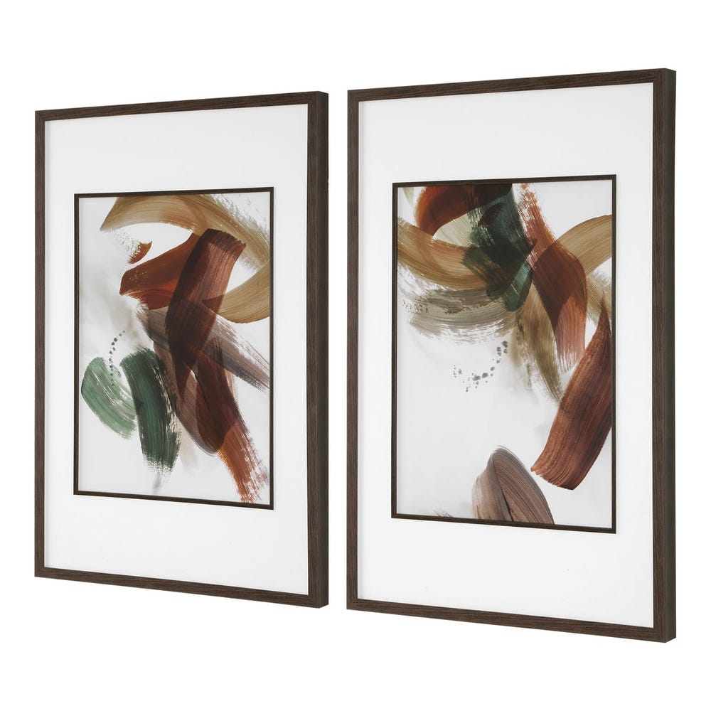 Uttermost Velocity Framed Abstract Prints - Set of 2