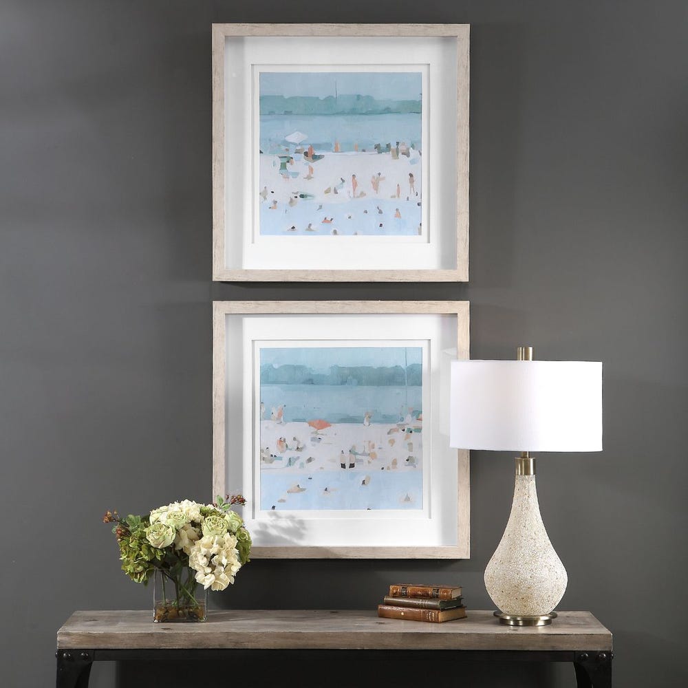 Uttermost Sea Glass Sandbar Framed Prints - Set of 2