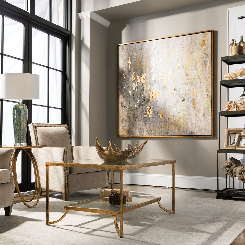 Uttermost Golden Raindrops Modern Abstract Art