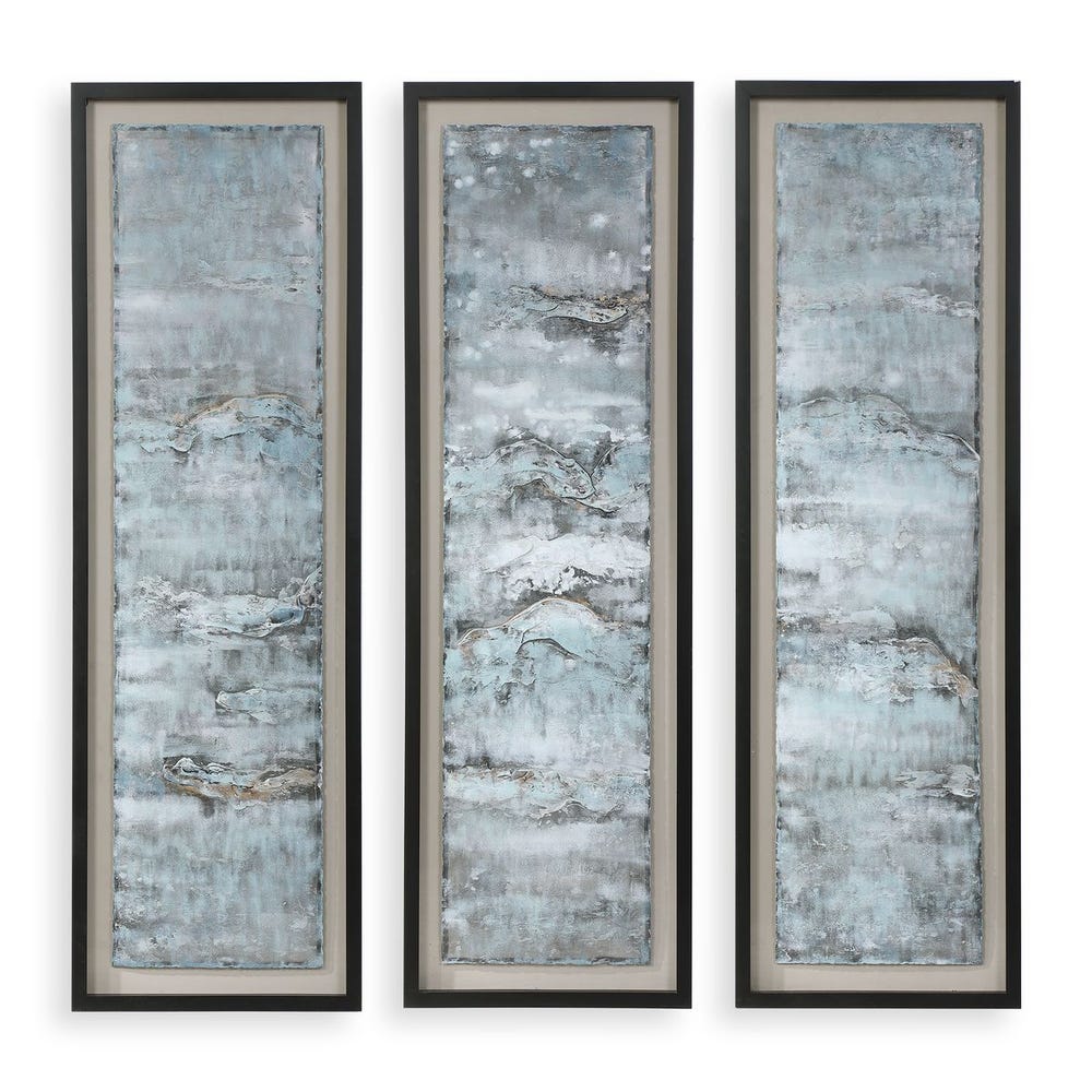Uttermost Ocean Swell Painted Metal Art - Set of 3