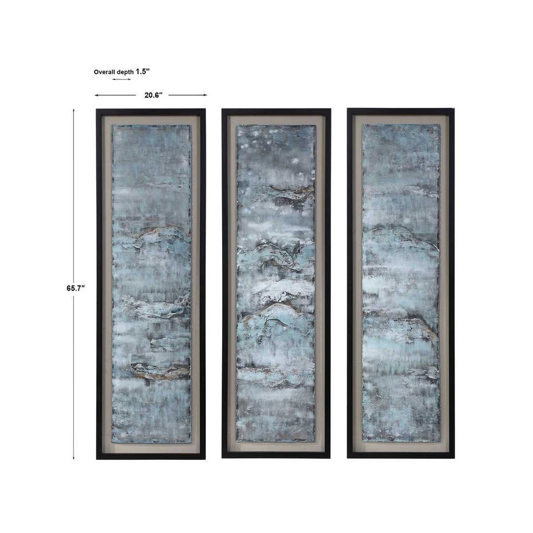 Uttermost Ocean Swell Painted Metal Art - Set of 3