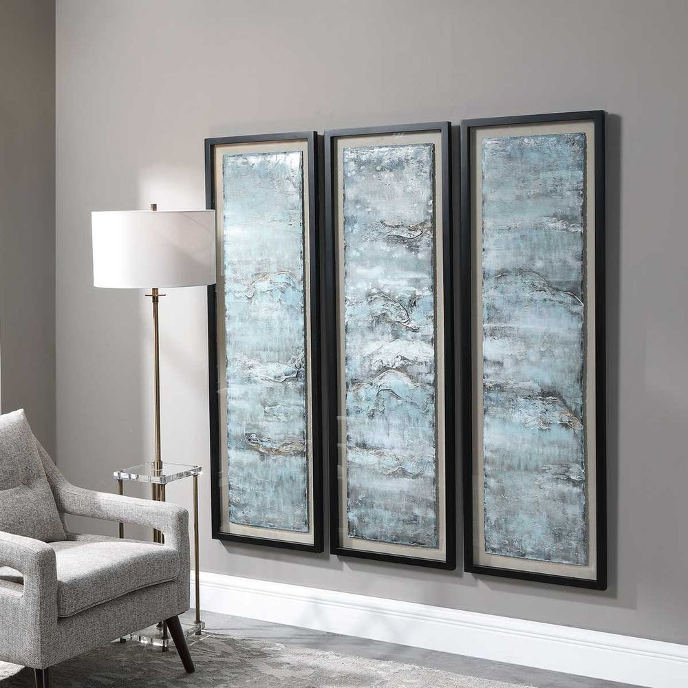 Uttermost Ocean Swell Painted Metal Art - Set of 3