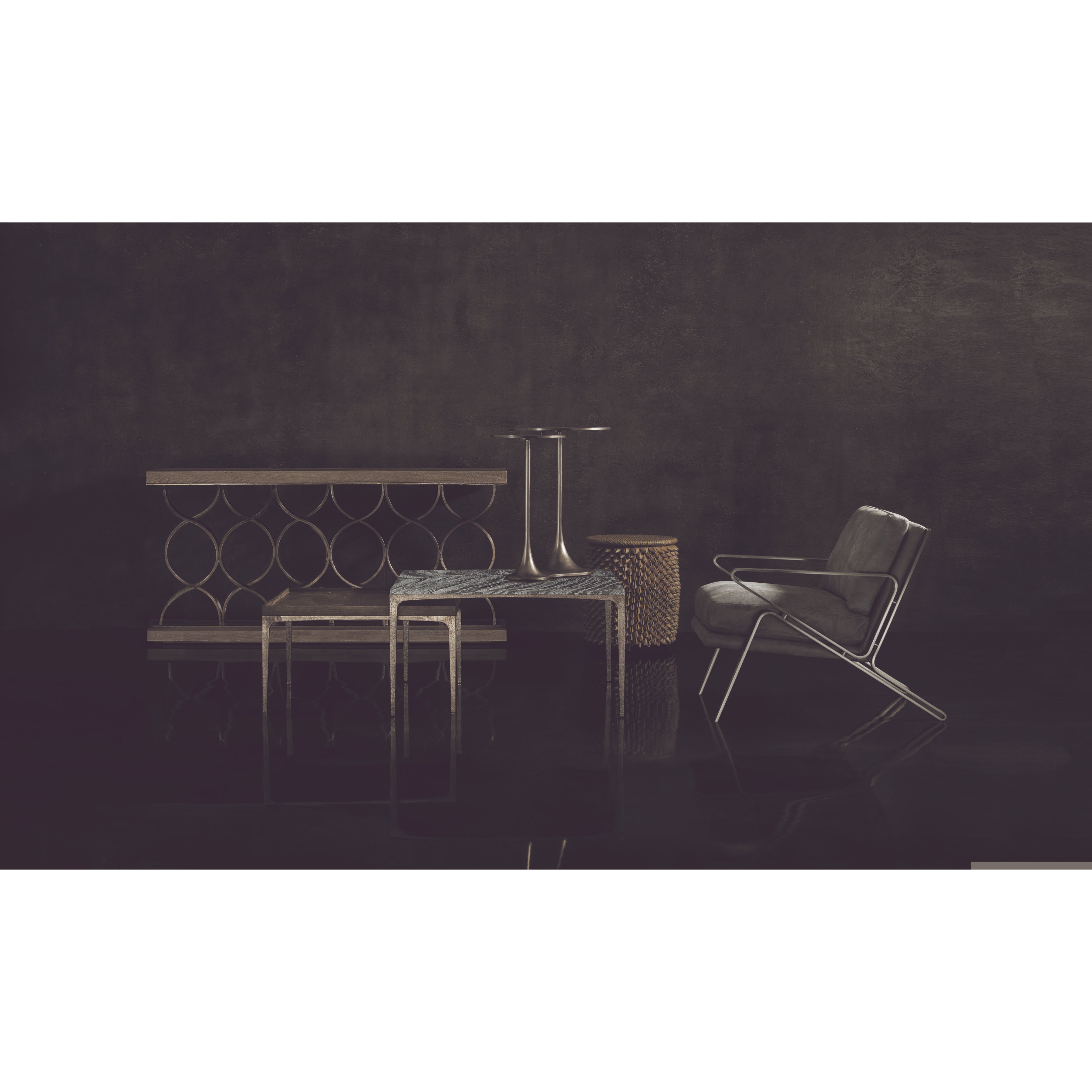 Strata Charcoal Cocktail Table by Bernhardt
