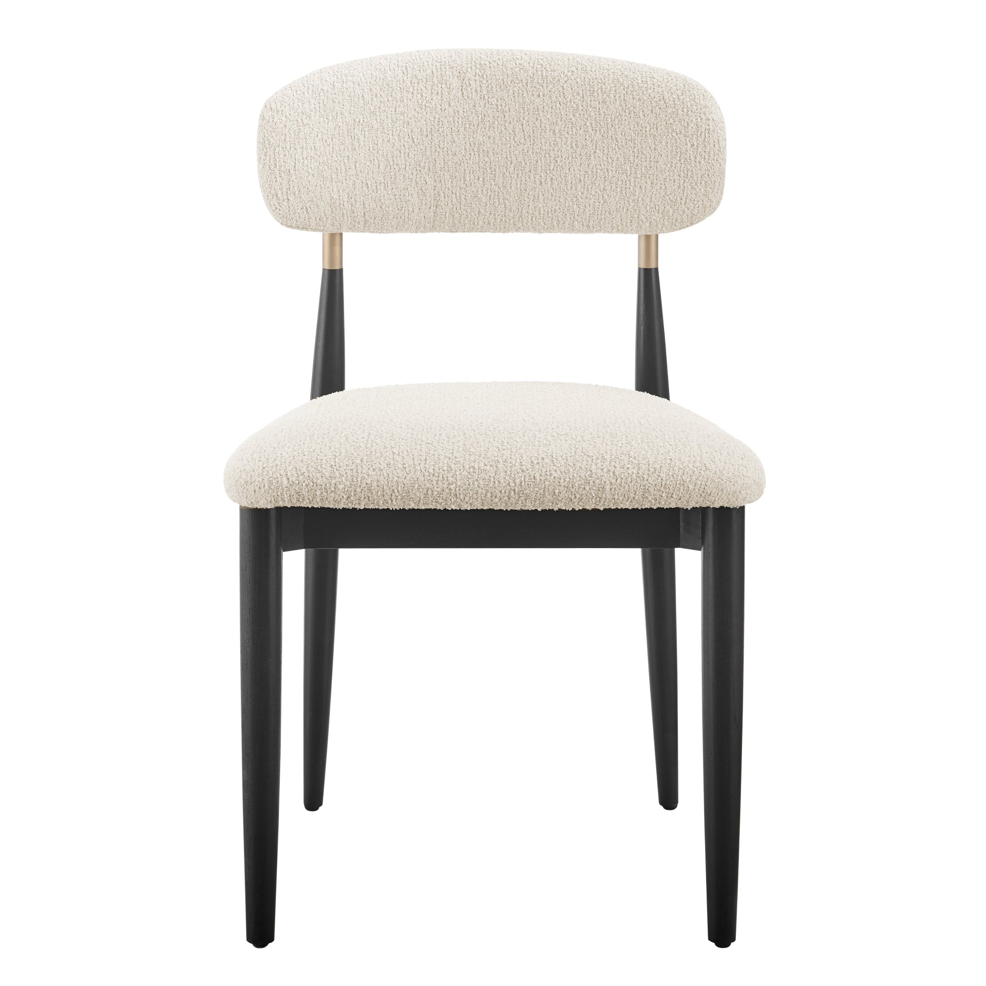 Verna Boucle Dining Side Chair Black Frame - Set of 2