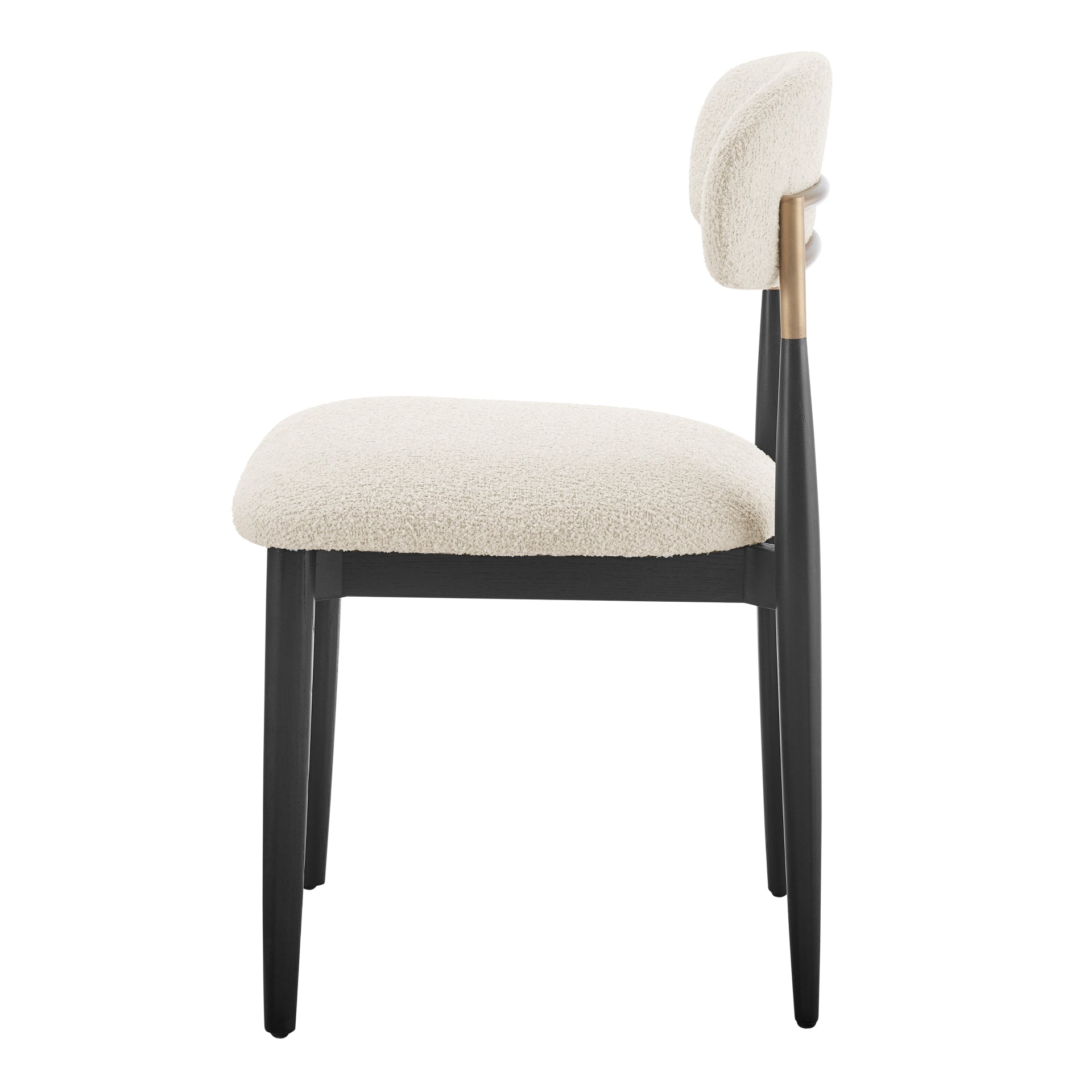 Verna Boucle Dining Side Chair Black Frame - Set of 2